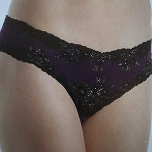 NWT COSABELLA ITALIA LOW RISE THONG BLK/PLUM